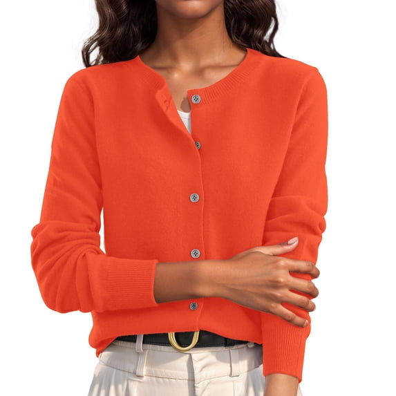 Womens Cropped Knit Cardigan Long Sleeve Button Up Top Breathable Fabric Sweater Jackets For Spring Fall Winter Outfits