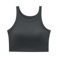 thumbnail image 1 of Womens Cropped Tank Tops with Built in Bra Racerback Workout Summer Scoop Neck Sleeveless Casual Yoga Crop Tees (X-Large, Gray), 1 of 4