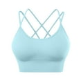 thumbnail image 1 of Womens Cross Back Sport Bras Padded Strappy Criss Cross Cropped Bras For Yoga Workout Fitness Low Impact Bras One Piece No Wire Comfortable Bras, 1 of 5