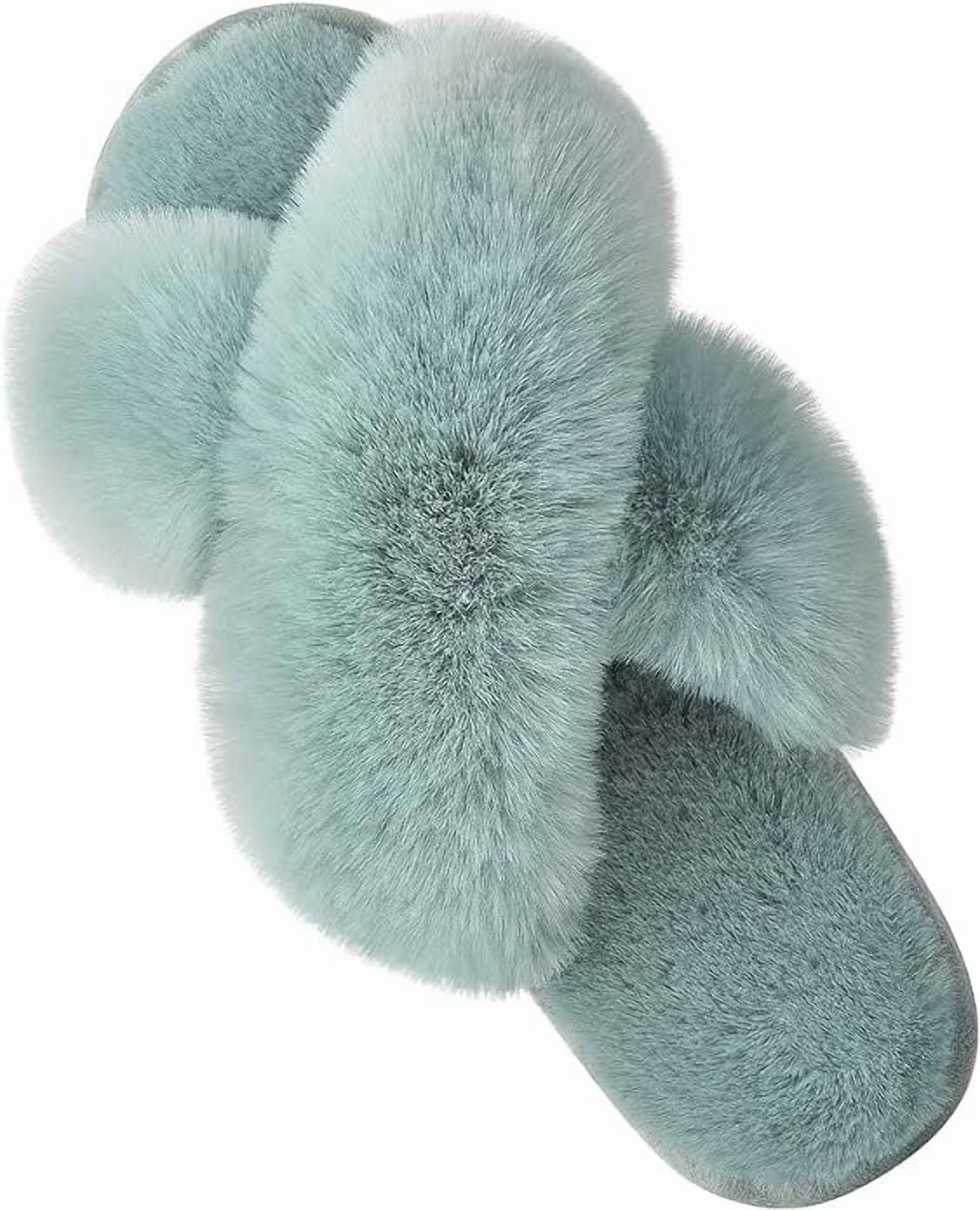 Fuzzless Slippers Parlovable, Women's Fuzzy Slippers, Size 5-6, Cross Band Open Toe ...