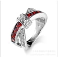 thumbnail image 1 of Womens Cross Ring Zircon Inlaid Copper Jewelry Electroplated White Gold Plated Fashion Statement Gift For Her, 1 of 10