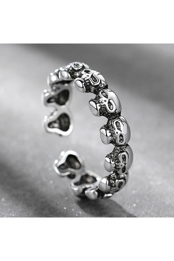 Womens Cross Skull Ring Trendy Adjustable Copper Ring Gothic Punk Fashion Jewelry Statement Piece Durable Fine