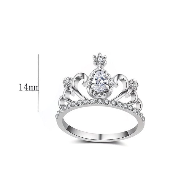 Womens Crown Ring Natural Alloy Multi Level Hollow Drop Shaped Design ...