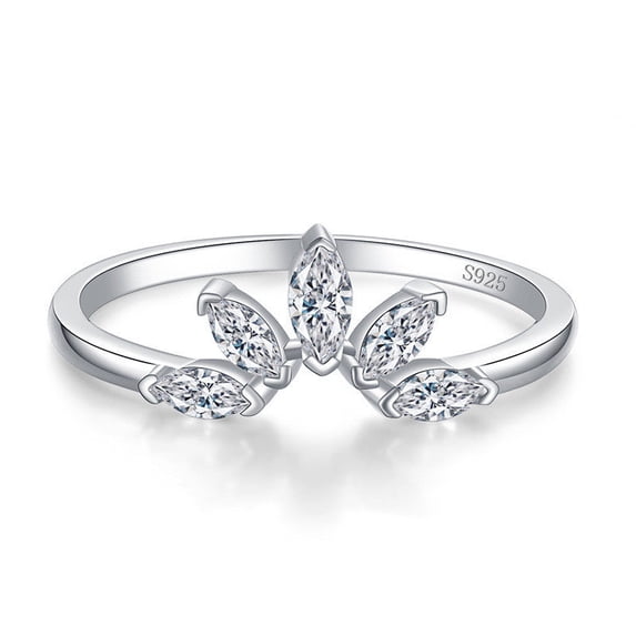 Womens Crown Ring S925 Silver Stacking Ring With Horse Eye Zircon Index Finger Ring Anniversary Gift Jewellery