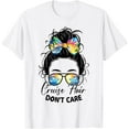 thumbnail image 1 of Womens Cruise Hair Don't Care Messy Bun Ship Cruising Trip T-ShirtMen and women, White T-shirt, size: Extra large, 1 of 4