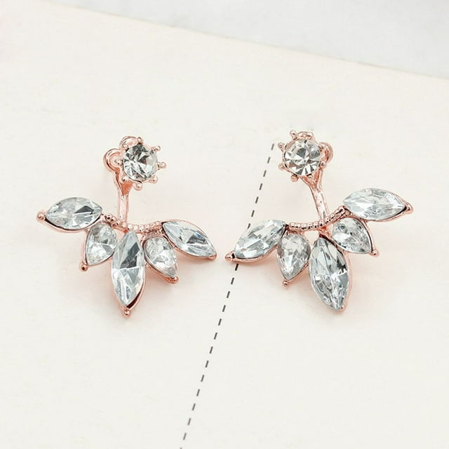 Womens Crystal Daisy Flowers Earrings After Hanging Ear Stud Jewelry Gifts