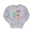 thumbnail image 1 of Womens Cup Sweatshirt Funny Jesus Fills My Cup Solid Tumbler Crewneck Sweatshirt-Sports Grey-medium, 1 of 1