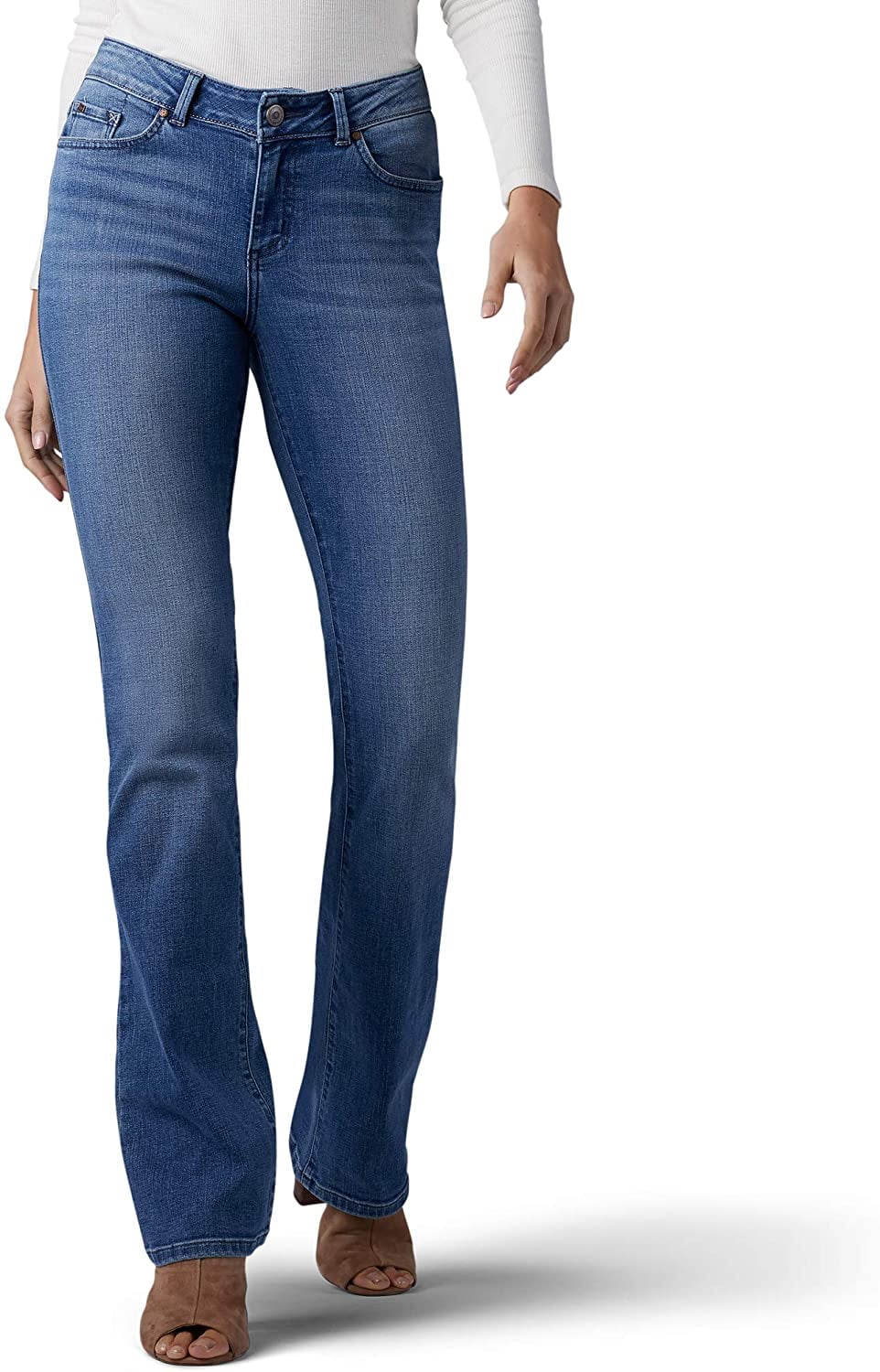 Lee Women's Curvy Fit Bootcut Jean in Majestic - Flattering Stretch Denim  for Fuller Hips