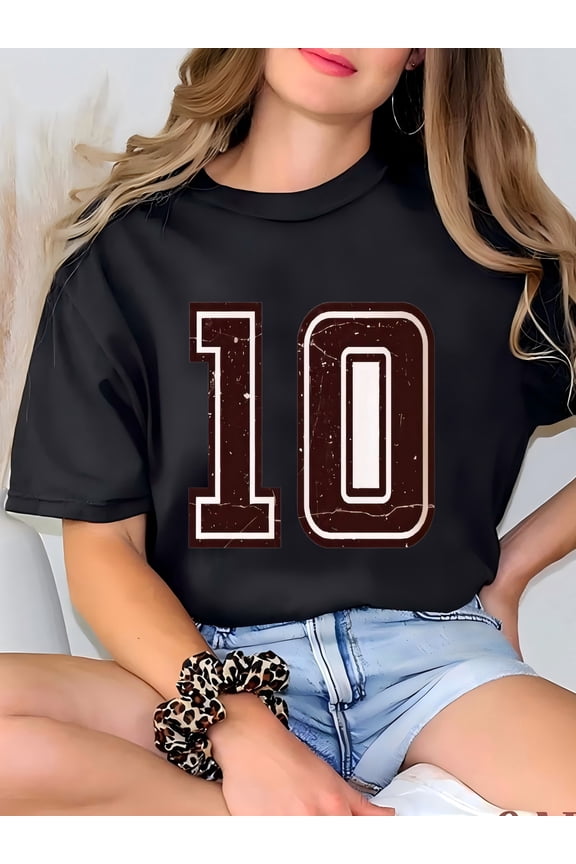 Womens Custom Players Number Hoodie, Personalized Football Mom Shirt, Baseball Sports Player Graphic Tee, Custom Jersey Number Shirt T-Shirt