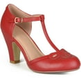 thumbnail image 1 of Womens Cut Out Round Toe T-strap Matte Mary Jane Pumps, 1 of 2