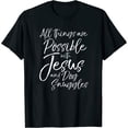 thumbnail image 1 of Womens Cute All Things Are Possible With Jesus And Dog Snuggles T-Shirt Black 2XL, 1 of 5