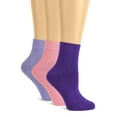 thumbnail image 1 of Womens Cute Ankle Bamboo Socks for All Seaons Home Office Everyday Use, Neutral socks for Granola Girls Clothes, Purple-Aster Purple-Pink, 3 Pairs, Shoe Size:6-9, 1 of 4
