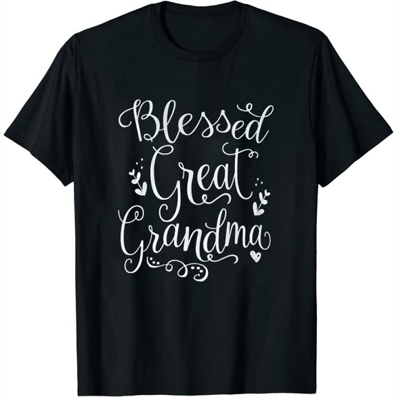 Womens Cute Blessed Great Grandma Shirt - Grandmother Gift T-Shirt Black 2X-Large