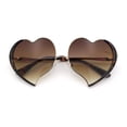 thumbnail image 1 of Womens Cute Bubbly Heart Shape Metal Rim Retro Lolita Sunglasses Gold Tortoise - Brown, 1 of 8