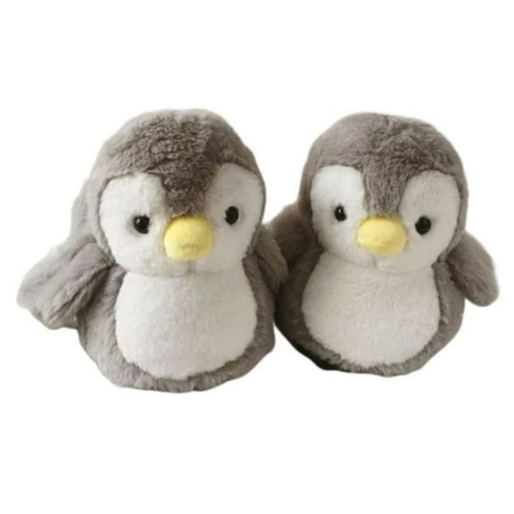 Womens Cute Cartoon Stuffed Penguin Animal House Slippers Novelty Cozy Fuzzy Thick Plush Toy Winter Warm Home Shoes