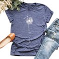 thumbnail image 1 of Womens Cute Dandelion Printed T-shirt Summer O-neck Short Sleeve Tops, 1 of 2