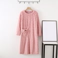 thumbnail image 1 of Womens Cute Fleece Dresses with Pocket Casual Long Sleeve Crew Neck Nightgowns Ladies Solid Soft Flannel Loose Homewear Pajamas Dress, 1 of 7