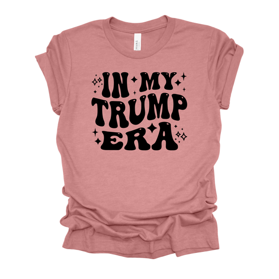 Womens Cute Funny In My Trump Era Groovy Letters Ladies Short Sleeve T-Shirt-Heather Mauve-Large
