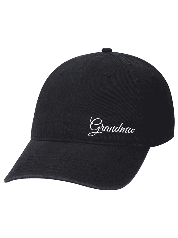 Womens Cute Heart Names In Cursive Mother's Day Embroidered Black Otto Baseball Cap-Grandma