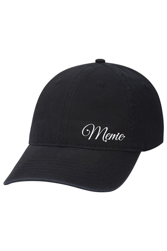 Womens Cute Heart Names In Cursive Mother's Day Embroidered Black Otto Baseball Cap-Meme