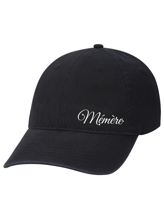 Womens Cute Heart Names In Cursive Mother's Day Embroidered Black Otto Baseball Cap-Memere