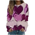 thumbnail image 1 of Womens Cute Heart Sweatshirt for Valentines Day Plus Size Long Sleeve Pullover Tops Crewneck Shirts, 1 of 5