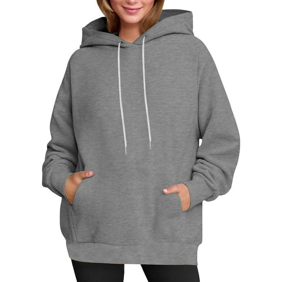 Womens Cute Hoodies Build In Cat Ears Solid Basic Long Sleeve Sweatshirt Polar Soft Fleece Thermal Tops Relaxed Fit Pullover Sweater Blouses with Pockets Fall Fashion Outfits Teen Girls Clothes