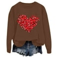 thumbnail image 1 of Womens Cute Love Heart Print Sweaters Round Neck Loose Fie Valentine Long Sleeve Pullover Tops, 1 of 3