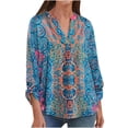 thumbnail image 1 of Womens Cute Paisley Print Blouse Casual Long Sleeve V Neck Boho Shirts Dressy Workout Vintage Tops Comfy Tshirts, 1 of 6