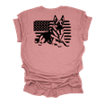 thumbnail image 1 of Womens Cute Patriotic German Shepherd Distressed USA Flag Ladies Short Sleeve T-Shirt-Heather Mauve-XX-Large, 1 of 1
