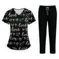 thumbnail image 1 of Womens Cute Print V-Neck Scrubs Set, Medical Nursing Tops with Pocket Scrubs Jogger Pants, 1 of 6