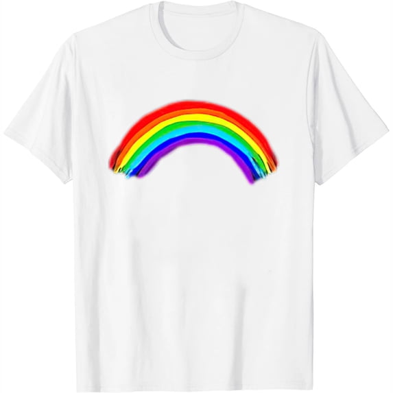 Womens Cute Rainbow Graphic Lgbt Gay Pride Gift Idea Mm T-Shirt White Large