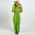 thumbnail image 1 of Womens Cute Sherpa Romper Fleece Onesie Pajama,Women Onesies Fluffy Fleece Jumpsuits Sleepwear Plus Size Hood Sets Contrast Color Pajamas for Adult Winter Warm Pajamas Homewear, 1 of 6