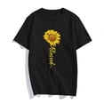 thumbnail image 1 of Womens Cute Sunflower Blessed Faith Inspirational Religious Gift T-Shirt, 1 of 4