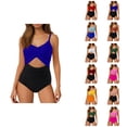 thumbnail image 1 of Womens Cutout One Piece Swimsuit High Waisted Bathing Suit Wrap Tie Back Monokini Tummy Control Performance Swimming Suit, 1 of 5
