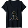 thumbnail image 1 of Womens DJ Cat V-Neck T-Shirt, 1 of 3
