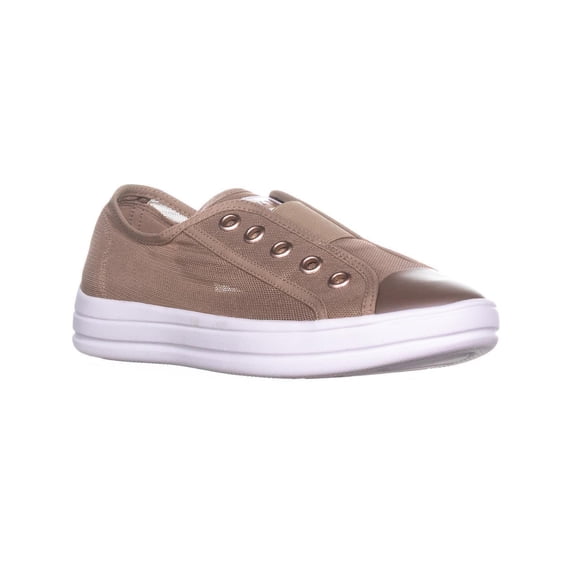 Womens DKNY Flex Round Toe Slip On Sneakers , Metallic Mesh Champagne, 5.5 US / 35.5 EU