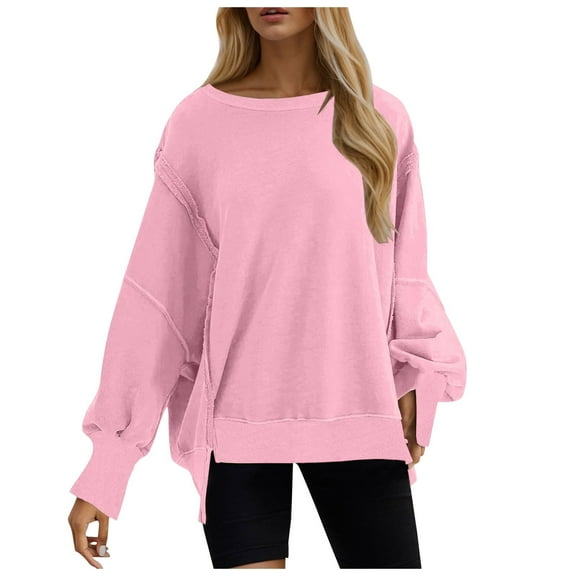 Womens Daily Home Outdoor Solid Long Sleeve O Neck T Shirt Top Sweatshirt Vintage Sweatshirt Hooded Zippe Jackets Casual Hoodies Women Heavy Sweat Jacket with Hood Hoodie Flannel Zip up Knit