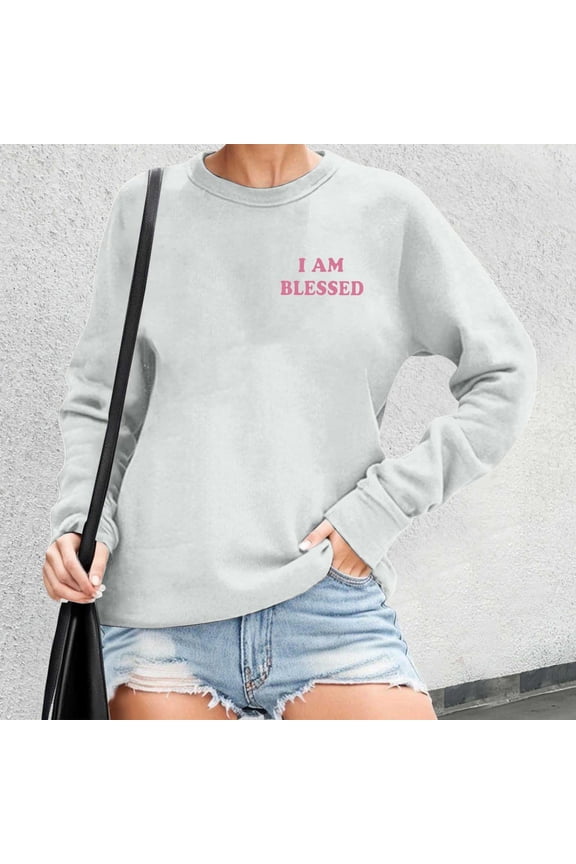 Womens Daily Home Outdoor Workout Solid Long Sleeve O Neck T Shirt Top Printed Sweatshirt Binding Colla Long Sleeve Baggy Long Sleeve Shirt Ladies Sweatshirts Women Junior Tops Comfortable Tops Women