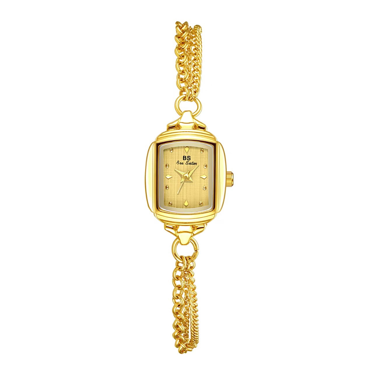 Womens Dainty Rectangle Ultra Thin Waterproof Quartz Watch 