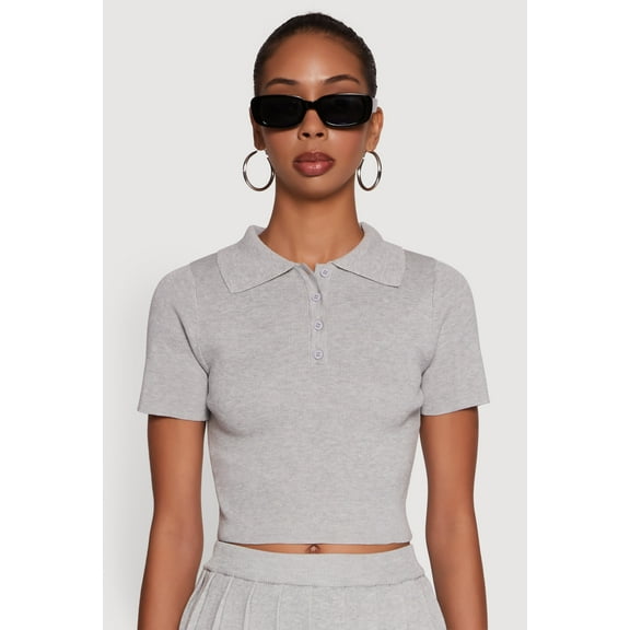 Womens Daisy Classic Fit Short Sleeve Cropped Polo Shirt