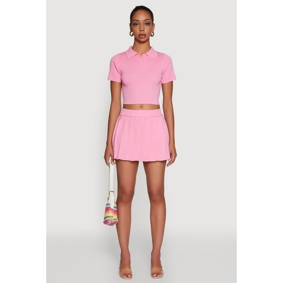 Womens Daisy High Waisted Pleated Mini Skort