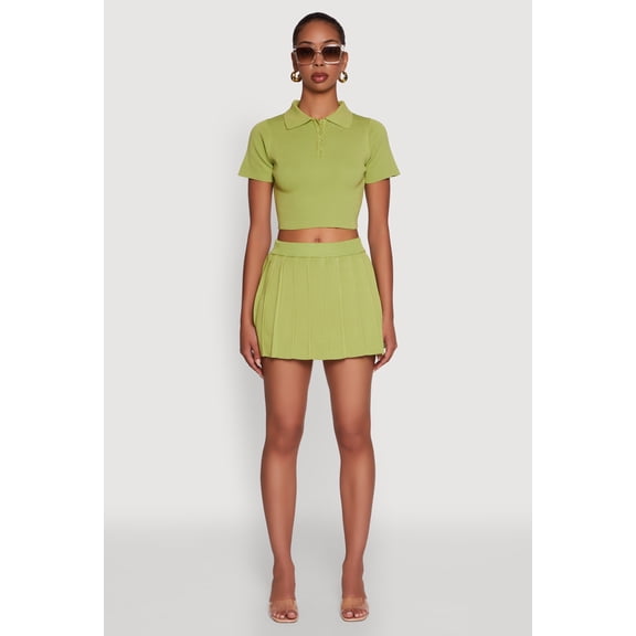 Womens Daisy High Waisted Pleated Mini Skort