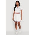 thumbnail image 1 of Womens Daisy High Waisted Pleated Skirt with Varsity Stripe Detail, 1 of 4