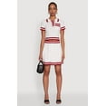 thumbnail image 1 of Womens Daisy High Waisted Pleated Skirt with Varsity Stripe Detail, 1 of 4