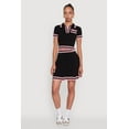 thumbnail image 1 of Womens Daisy High Waisted Pleated Skirt with Varsity Stripe Detail, 1 of 4