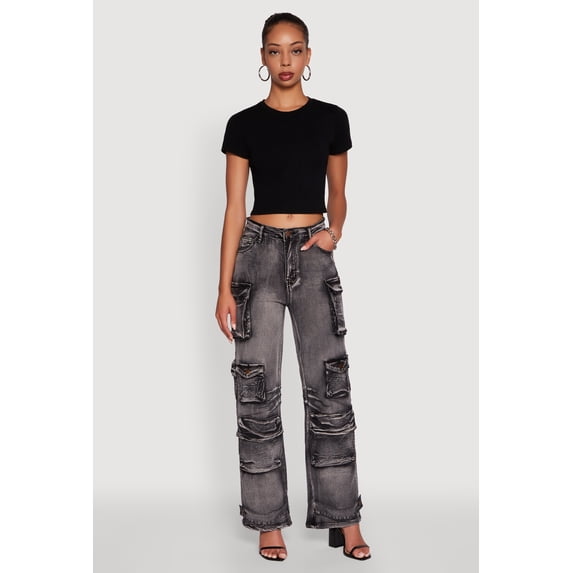 Womens Daisy Mineral Wash Straight Leg Utility Jeans