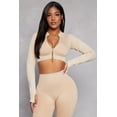 thumbnail image 1 of Womens Daisy Ribbed Knit Cropped Track Jacket, 1 of 3
