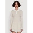 thumbnail image 1 of Womens Daisy Ribbed Knit Varsity Stripe Polo Top, 1 of 5