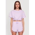 thumbnail image 1 of Womens Daisy Short Sleeve Drawstring Hem Crop Top, 1 of 5